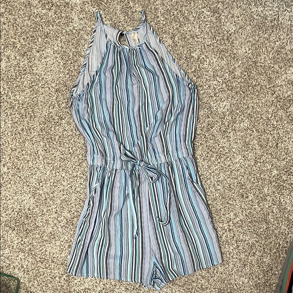 Women’s Striped Blue Romper